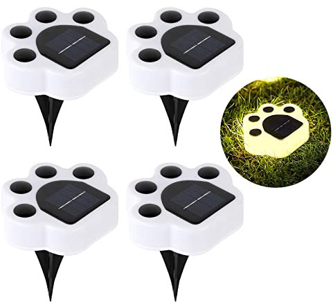 jindaaudio 4 Stück Solar Bodenleuchten für Draußen,LED Weg Lichter Garten Solar Außenleuchte, Solar Garten Licht für Rasen,Terrasse,Auffahrt,Gehweg,Patio(Warmes Licht)