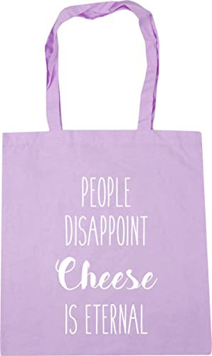 Hippowarehouse People Disappoint, Cheese is Eternal Tote Shopping Gym Beach Bag 42cm x38cm, 10 litres