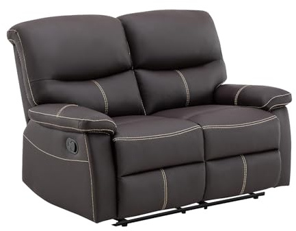 Vente-unique - Divano relax 2 posti Canby - similpelle - marrone