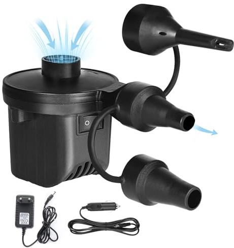 ieron Pompa ad Aria Elettrica 220-240 V 3 ugelli Gonfiatore Deflatore, Pompa elettrica per Piscina Gonfiabile, Materassi ad Aria, Anello per Nuoto, Pompa Letto ad Aria