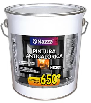 Nazza Pintura Anticalórica Negra Mate - Pintura Alta Temperatura (Hasta 650ºC) - Pintura especial para Estufas, Pinzas Freno, Chimeneas, Hornos, Barbacoas o Motor - Formato 4 L