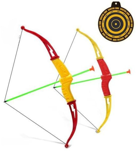 SDMAX Bow & Arow Archery Set, Shooting Game, Kids Archery Target Set, 3 Suction Cup Arrows, Target Board, Outdoor Garden Game, For Kids Ages 3+ Years, Multicolor