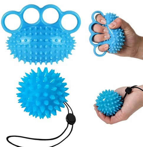 NLONLL 2 st stressbollar för vuxna handtränare greppstärkare handledsstyrka boll utlösarpunkt fingerklämboll stressavlastning boll fingerterapi boll motstånd styrketränare för handleden