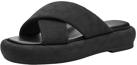 Coach Women's Penelope Signature C Sandal Platform, Black, 5.5 UK