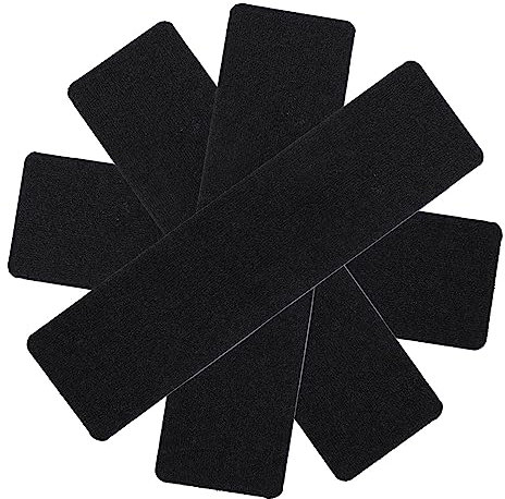 NUOBESTY 4 Pièces Tapis antidérapant pour escalier tapissé coureurs marches tapissements non vie tapis de sécurité d'escalier tapis d'escalier d'intérieur Polyester (Polyester) Noir