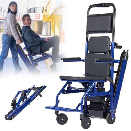Diable éLectrique Fauteuil d'escalier pour monter et descendre les escaliers sans effort, monte-escaliers pour personnes âgées, scooter de mobilité pliable, fauteuil roulant pour monter les