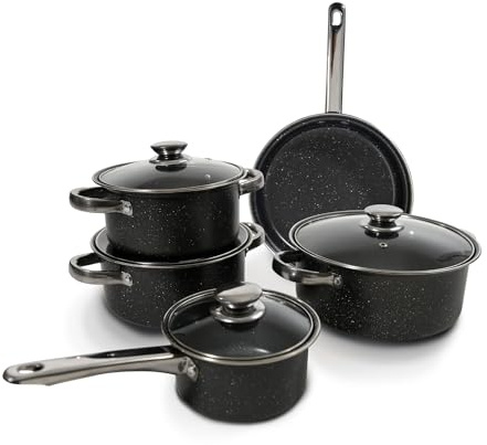 Carter & Clay Rose 9 Piece Non-Stick Cookware Set (Grey)