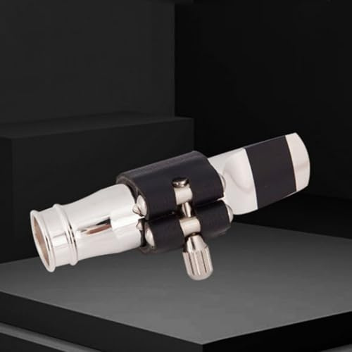 Boquilla de metal para saxofón alto soprano tenor, construcción de latón con clip de lengüeta, compatible con tamaño #5#6#7#8#9 (tamaño SOPRANO 6)