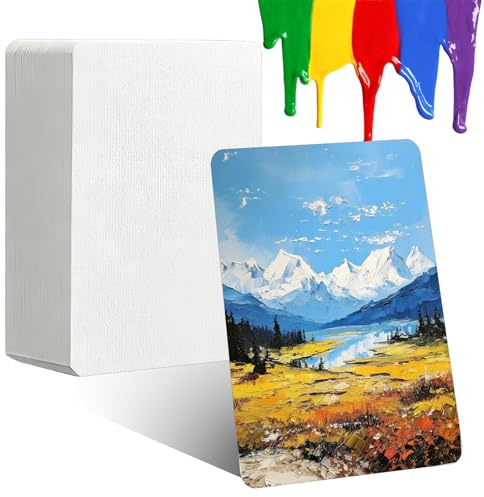HZOUHONG Lot de 80 feuilles de papier aquarelle - 300 g/m² - Papier aquarelle - En coton vierge - Cartes postales pour débutants, dessin, invitations, lettres et travaux manuels - 10 x 15 cm