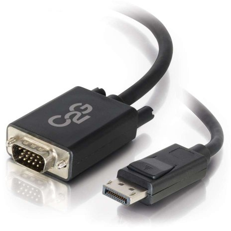 C2G Display Port Cable, Display Port to VGA, Male to Male, Black, 3 Feet (0.91 Meters), Cables to Go 54331 - TAA Compliant