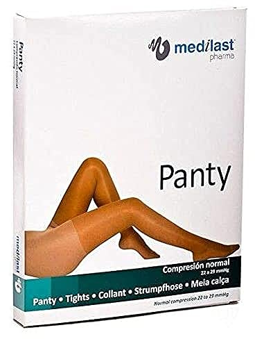 Medilast - Panty de Compresión Normal - Ideal contra Varices, Piernas Cansadas o Hinchazón - Alivio durante el Embarazo - Confort y Adaptabilidad - Talla L - Color Beige