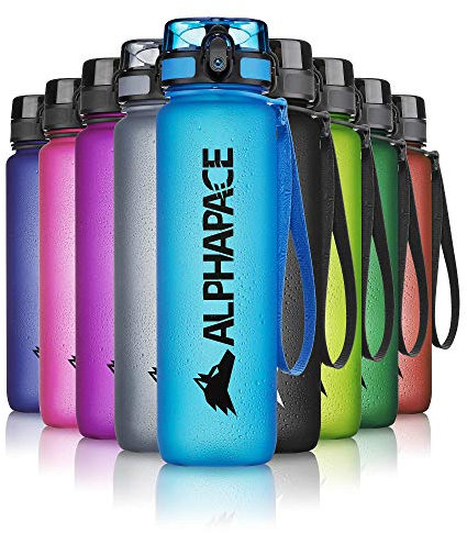 ALPHAPACE Trinkflasche, auslaufsichere 500 ml Wasserflasche, BPA-freie Flasche für Sport, Fahrrad & Outdooraktivitäten, Sportflasche mit Fruchteinsatz, in Blau