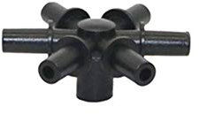 Conector de codo de tubería de 6 vías, divisor de 7 vías para interfaces de 6 mm, riego de jardín, conector de agua para agricultura, riego múltiple, 10 unidades (color: 6 vías)