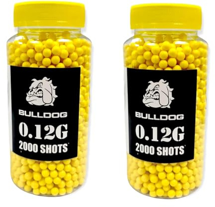 YSAMAX 0.12g BB Pellets, Biodegradable Airsoft Bullets, High-Grade Yellow Plastic Pellets, Round Firing Balls for BB Gun (Pack of 2, 2000 Bullets each)