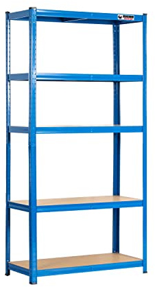 Rhino Racking - 5 Tier Heavy-Duty Industrial Storage Shelves - Blue - 180x90x40cm