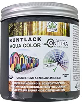 Buntlack Lackfarbe 250ml Lack Außen Innen Holz 2in1 Metall Farbe Holzlack Möbellack (RAL 6034 Pastelltürkis)