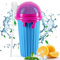 Tuzsocr Slush Becher Silikon Squeeze Cup Slush EIS Becher Zum Kneten Gefrorene Maker Smoothie Becher Sommer-Slush Cup Mit Strohhalmlöffel Für Leckeres Slush EIS (Blau)