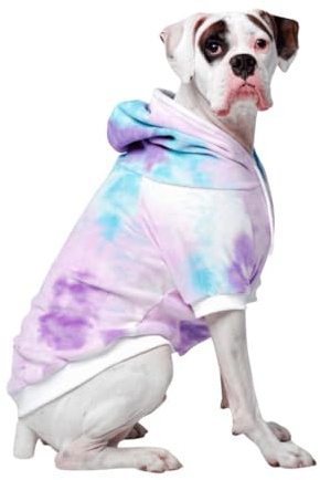 Spark Paws Dog Hoodie – Premium Dog Sweater for Small, Medium, and Large Dogs | Warm Outfits for French Bulldogs, Pitbull, Puppy, Winter Jacket Alternative - 90s Retro Sky Dye - 3XL