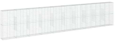 vidaXL Cesta de gaviones con Cubierta Hierro galvanizado 1000x50x200 cm, Muro de gaviones, Muro de contención de gaviones, Valla de gaviones, gaviones