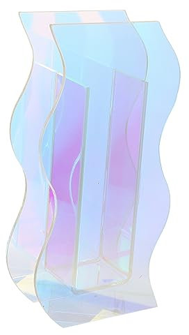 PRETYZOOM 2 Stück Einzigartige Vase Runde Vase Dekorative Flasche Wandvasen Für Blumen Wellenförmige Vase Mittelstück Vase Hochzeitsvase Dekoration Wellenvase Geometrische Vase