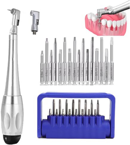 Chiave Dinamometrica Per Impianto Universale Per Restauri Dentali,7 Impostazioni Di Coppia (5-35 N.Cm) + 16 Coltelli A Vite, Strumenti Universali Per Restauri In Cliniche Odontoiatriche