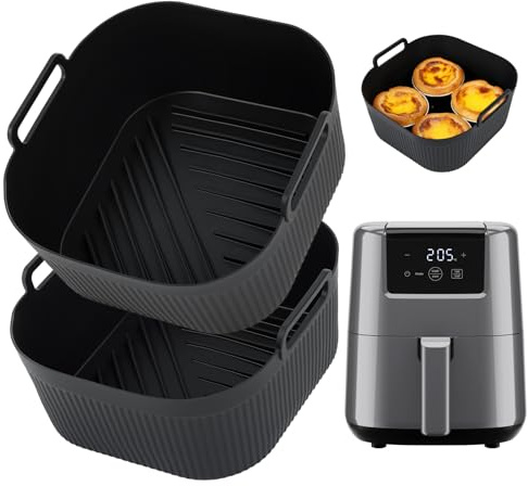 BYKITCHEN Airfryer Silikonform für Cosori/Chefman Mini Heißluftfritteuse 2L, Heißluftfritteuse Zubehör für Airfryer Klein 1-2 Personen, Silikoneinsatz Silikon Einsatz Backform