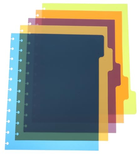 Angoily Intercalaires À Onglets Multicolores Pour Classeur A4 5 Feuilles Séparatrices En Pp Mat Transparent 11X9 Pouces Accessoires Bureau Pour Études Et Classement Organisé