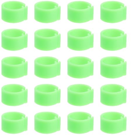 HOMSFOU Lot de 100 Bagues en Plastique Vertes pour Pattes de Pigeon, Légères et Solide, pour L’Identification Gestion Avicole