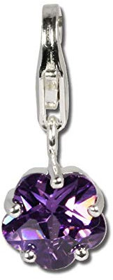 Balia SilberDream D4FC209P - Colgante de plata de ley 925, diseño de flores y circonitas moradas, Plata de ley, Circonita cúbica