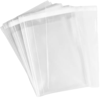QUUPY 100 sacchetti trasparenti cellophane chiusura adesiva 22,9 x 30,5 cm confezioni regalo snack panetteria caramelle biscotti dessert