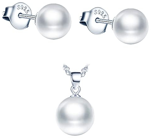 Yumilok Pendientes de perlas para mujer Colgante de perla redonda Fresco y elegante para todas las ocasiones