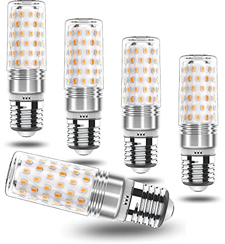 RuLEDne E27 LED Lampen Warmweiß 7W Mais Birne Lampen 2700K, Edison Schraube E27 LED Energiesparlampe Birnen Ersetzt 60W-80W Glühlampe 5 Pack