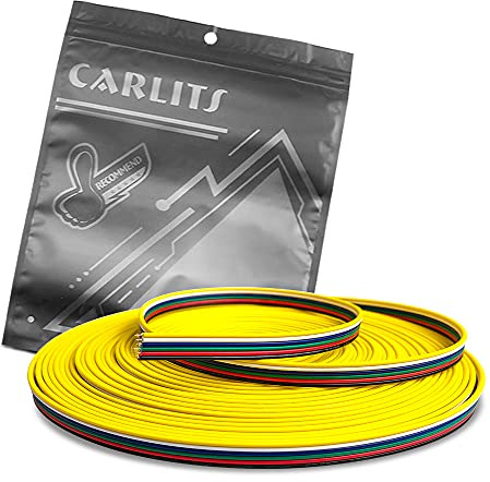 CARLITS 22AWG 6 Adriges 6x0.3mm² 20m Verlängerungskabel Draht RGBWW Verzinnte Kupferlitze für 6 Farben RGBCCT LED Strip Lights 3528 5050
