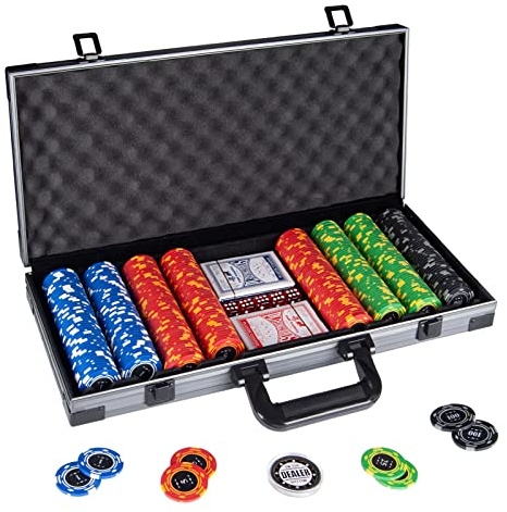Comie Clay Pokerchips, 400 st 14 gram chips-set med lyxig väska, numrerade chips, poker för Texas Holdem Blackjack Gambling