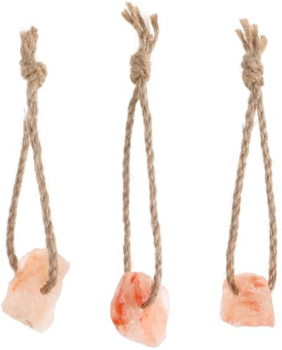 VILLCASE 3er Set Salzlecksteine FüR Kaninchen Und Kleintiere - Mineralienreiche SalzblöCke Mit Hanfseilen FüR NatüRliche Gesundheit Und LangeweilebekäMpfen