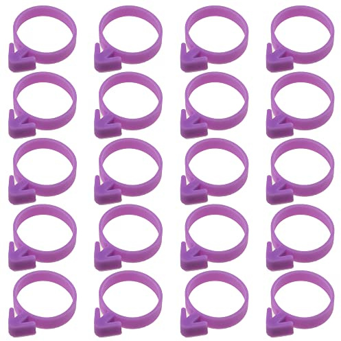 HAHIYO 20PCs Purple Silicone Piping Pastry Bag Tie, Reusable Icing Bag Tie Cake Decoration Bag Twist Tie Frosting Piping Bag Closer Clip Tie for Cupcakes Cookies Pastry Cake Decorating Supplies