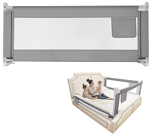 Räcke för småbarn, Skyddsräcke för babysäng med dubbelt barnlås, Säkerhetsräcke för barn Barn, Spädbarn Höjdjusteringsräcke för queen size-säng (2m)