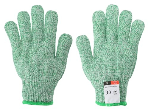 PATIKIL Cut Resistant Gloves, 1 Pair Level 5 Protection Anti Cutting Gloves Cut Proof Gloves for Kitchen Wood Carving Working, Small, Green