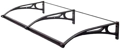 HXYhydrypd Marquise de Porte Exterieur, Panneau en Polycarbonate à Support Noir en Aluminium, Auvent Porte D'entree, Marquise Porte D'entree, Auvents for Terrasses(Size:100 * 200cm/39.4 * 78.7in)