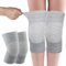 AOZUO 2 Stück Bambus Kniebandage mit Kompression, Kniebandage für Damen Männer, Elastische Knieschoner aus Bambus, Knie Bandage Knee Sleeves, Knieorthese Sport, Skifahren, Radfahren, Laufen(Grau)