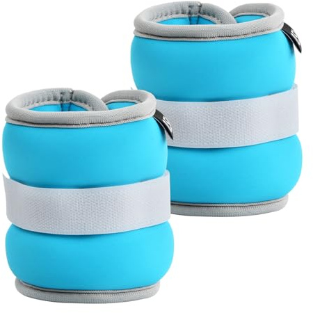 Lot de 2 Poids pour Cheville, 0.25 kg/0.5 kg Poids de Poignet pour Enfants Femmes Hommes, Manchettes de Poids, Poids Musculation Poignet pour Gymnastique Exercice Jogging Marche (Bleu,2x0,5kg)