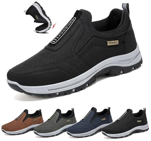 COITROZR Chaussure Confort Homme Sans Lacets - Sneakers Orthopédiques Légères pour le Travail et la Randonnée