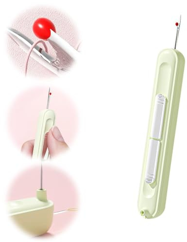 Infila ago 2 in 1, scucitore, scucitore elastico per cucire, strumento per la rimozione del filo per cucire a mano, lavorare a maglia, punto croce, ricamo e rimozione del filo (Verde)