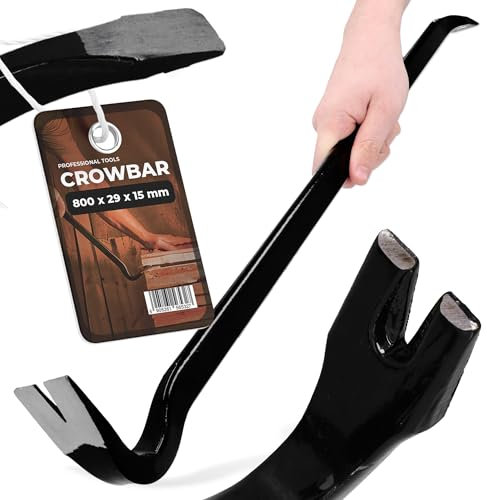 Pied-De-Biche 80cm Arrache-Clou Barre-De-Montage Griffe-De-Clou Levier-De-Montage Pied-De-Chèvre Fentes-À-Clous Pratique Outil-Multifonctionnel Travaux-De-Démolition