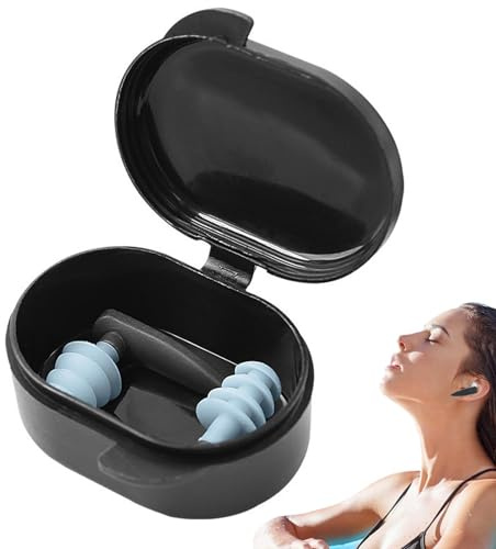 Tapones para los oídos para nadar, tapones de silicona para nadar, tapones para los oídos de diseño impermeable de 4 capas, cómodos para ducharse, nadar, bañarse, surfear y otros deportes acuáticos