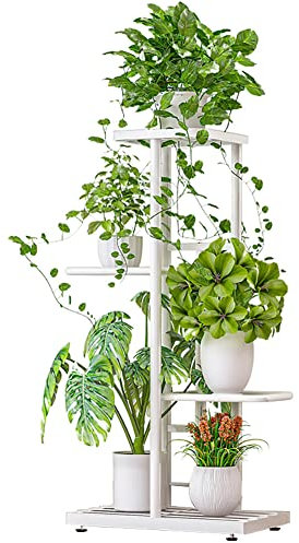 4-Tier Metal Corner Plant Stand for Indoor Plants - Flower Pot Holder Shelf for Balcony, Terrace, Garden - Flower Staircase Plant Stand with Modern Design.