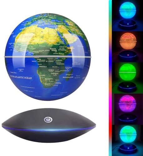 Poojaed Globo levitante magnetico con luce a LED, mappa del mondo del globo galleggiante per Home Office Display, regalo tecnico fresco per uomini padre e ragazze, ideale per compleanni