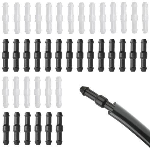 40 Pièces Connecteurs De Tuyau De Voiture, Connecteurs De Tuyau D'eau D'Essuie-Glace De Voiture,4Mm Tuyau De Système De Lave-Glace,Convient à la Plupart des Tuyaux de Lave-Glace de Voiture(Noir/Blanc)