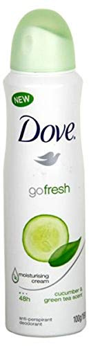Dove Go Fresh Déodorant Femme, Anti-Transpirant Efficace 48h, Parfum Concombre et Thé Vert, Spray 150ml