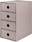 Rössler SOHO 4er Schubladenbox aus Papier | Büro Organizer Schreibtisch | Schubladen Organizer Büro Zubehör & Bürobedarf | Schreibtisch Organizer Box | 18 x 25 x 32 cm | 1 Stück | Farbe: Taupe